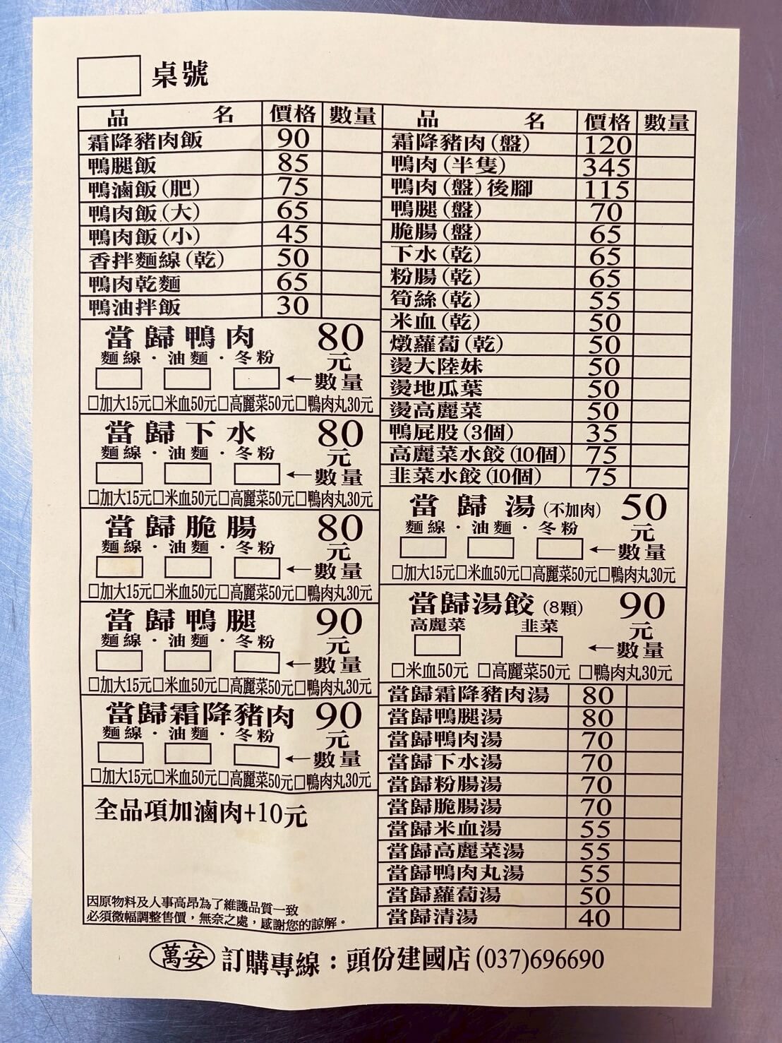 【免費加湯】頭份竹南美食|萬安當歸鴨肉飯|黑金滷汁+溫體鴨 - 第3張圖